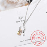 925 Silver Fish and Fish Hook Necklace for Women