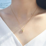 925 Silver Starfish Necklace for Women Romantic Jewelry