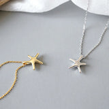 925 Silver Starfish Necklace for Women Romantic Jewelry