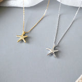 925 Silver Starfish Necklace for Women Romantic Jewelry