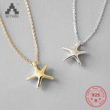 925 Silver Starfish Necklace for Women Romantic Jewelry