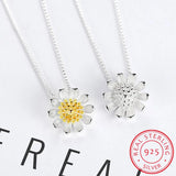 925 Silver Daisy Sunflower Pendant Necklace for Women S-N205