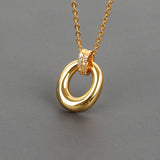 925 Silver Circle Shape Necklace for Women Choker Chain Christmas Gift
