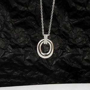 925 Silver Circle Shape Necklace for Women Choker Chain Christmas Gift