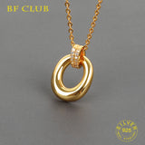925 Silver Circle Shape Necklace for Women Choker Chain Christmas Gift