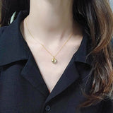 925 Silver Heart Circle Necklace for Women