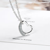 925 Silver Heart Pendant Necklace Choker Style Jewelry