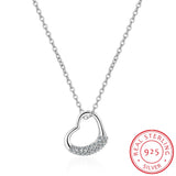 925 Silver Heart Pendant Necklace Choker Style Jewelry