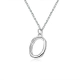 925 Silver Hollowout Circle Round Necklace Women Fine Jewelry