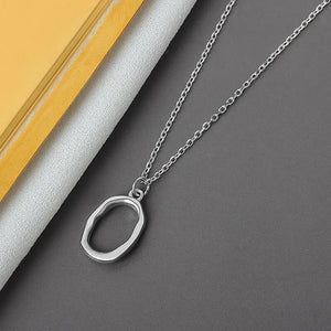 925 Silver Hollowout Circle Round Necklace Women Fine Jewelry