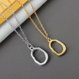 925 Silver Hollowout Circle Round Necklace Women Fine Jewelry
