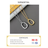 925 Silver Hollowout Circle Round Necklace Women Fine Jewelry
