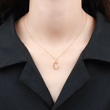 925 Silver Hollowout Circle Round Necklace Women Fine Jewelry