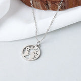 925 Silver Necklace Map Shape Sterling Silver Jewelry