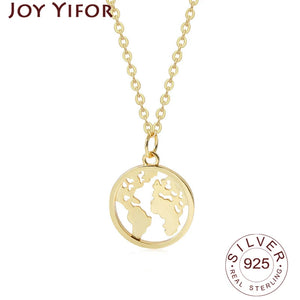 925 Silver Necklace Map Shape Sterling Silver Jewelry