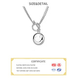 Smile Face Sterling Silver Necklace for Women Ladies Round Necklace