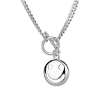 Smile Face Sterling Silver Necklace for Women Ladies Round Necklace