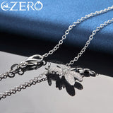 Sterling Silver Dragonfly Pendant Necklace Zircon Charms