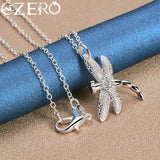 Sterling Silver Dragonfly Pendant Necklace Zircon Charms