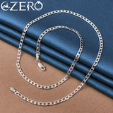 925 Silver Necklace 4MM Chain 16-30 Inches Wedding Party Jewelry Gift
