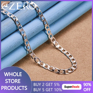 925 Silver Necklace 4MM Chain 16-30 Inches Wedding Party Jewelry Gift