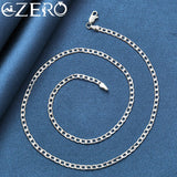 925 Silver Necklace 4MM Chain 16-30 Inches Wedding Party Jewelry Gift