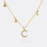 925 Silver Moon Shape Choker Necklace for Women