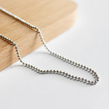 925 Silver Necklace Women Beads Cross Side Melon Seeds Chain