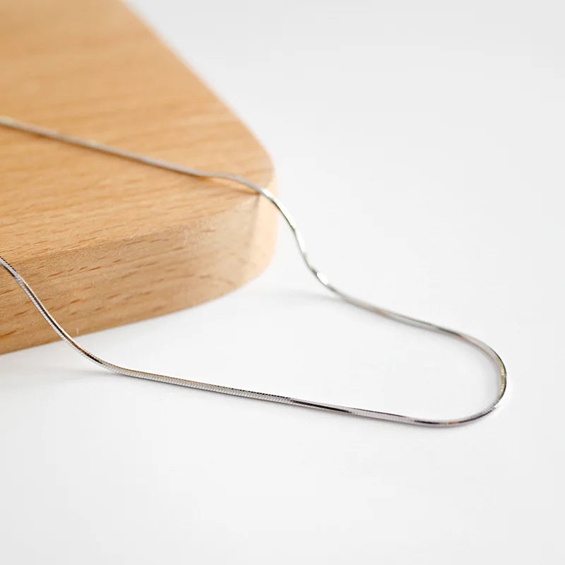 925 Silver Necklace For Women Snake Bone Box Side Melon Seeds Chain