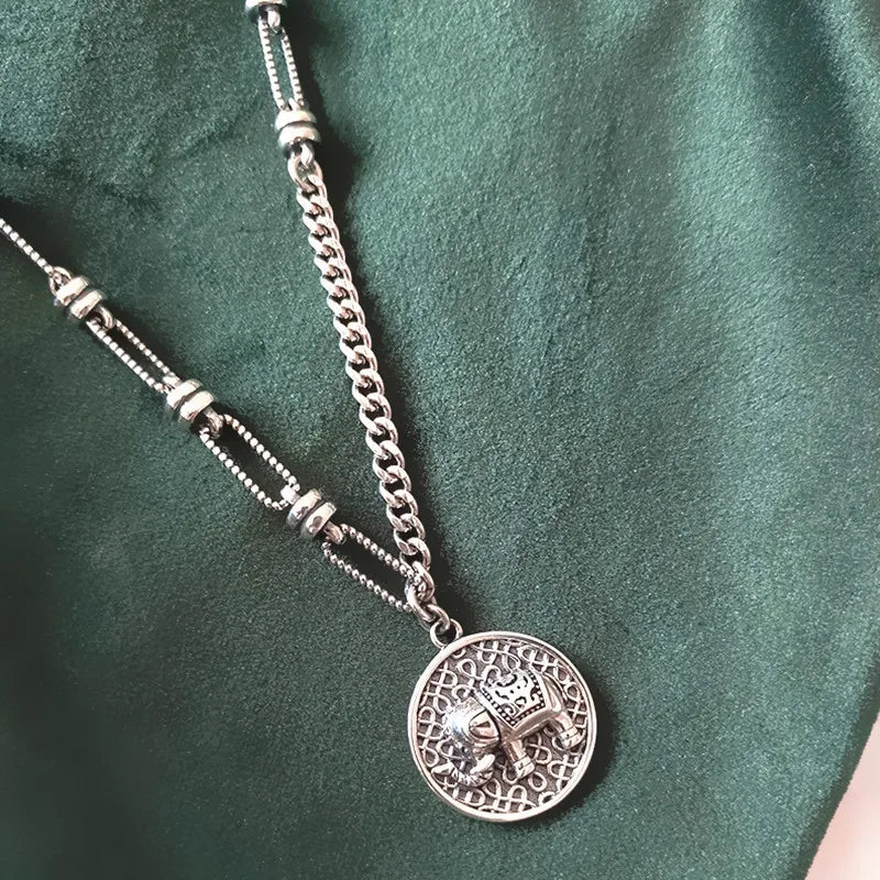925 Sterling Silver Necklace Women Elephant Chain Fine Jewelry