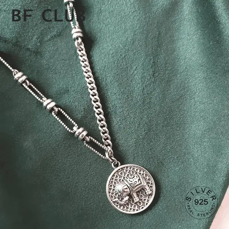 925 Sterling Silver Necklace Women Elephant Chain Fine Jewelry