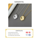 925 Silver Circle Necklace Women Sterling Silver Fine Jewelry