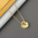 925 Silver Circle Necklace Women Sterling Silver Fine Jewelry