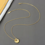 925 Silver Circle Necklace Women Sterling Silver Fine Jewelry