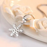 925 Silver Snowflake Zirconia Necklace Chain Link S-N186