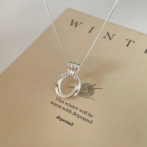 925 Sterling Silver Necklace Geometric Round Chain Gift