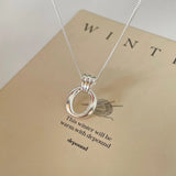 925 Sterling Silver Necklace Geometric Round Chain Gift