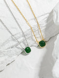 925 Silver Necklace Multi-layered Snake Chain Square Clavicle Women Jewel