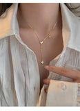 925 Silver Star Pendant Necklace Gift For Women Retro Minimalist Chain