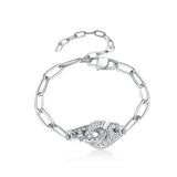 925 Silver Handcuff Bracelet Necklace Menottes Jewelry