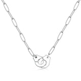 925 Silver Handcuff Bracelet Necklace Menottes Jewelry
