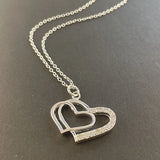 925 Silver Heart-to-heart Zircon Pendant Necklace