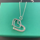 925 Silver Heart-to-heart Zircon Pendant Necklace