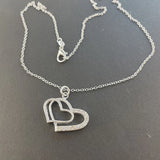 925 Silver Heart-to-heart Zircon Pendant Necklace