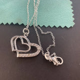 925 Silver Heart-to-heart Zircon Pendant Necklace