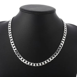925 Silver Necklace High Jewelry 40-60cm 8MM Chain Solid Wedding Christmas