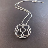 925 Sterling Silver Hollow Round Pendant Necklace 18-30 Inches for Women
