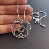 925 Sterling Silver Hollow Round Pendant Necklace 18-30 Inches for Women
