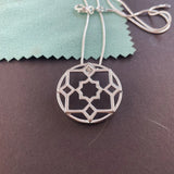 925 Sterling Silver Hollow Round Pendant Necklace 18-30 Inches for Women