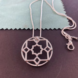 925 Sterling Silver Hollow Round Pendant Necklace 18-30 Inches for Women
